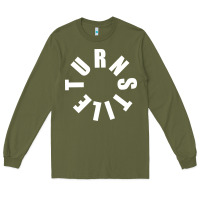 Army Green TURNSTILE WHITE ON BLACK. Long Sleeve Tee - artisFamous