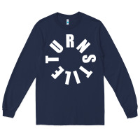Navy TURNSTILE WHITE ON BLACK. Long Sleeve Tee - artisFamous