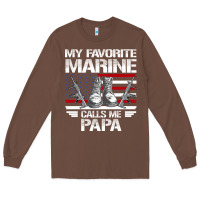 Chestnut marine papa, gifts my favorite marine calls me pa pa military mother Long Sleeve Tee - artisFamous