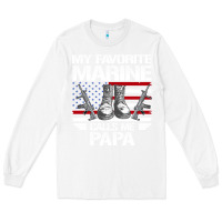 White marine papa, gifts my favorite marine calls me pa pa military mother Long Sleeve Tee - artisFamous