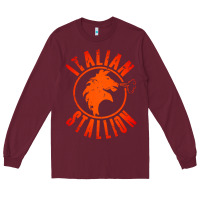 Burgundy italian stallion Long Sleeve Tee - artisFamous