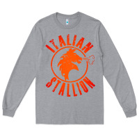 Heather Grey italian stallion Long Sleeve Tee - artisFamous