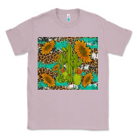 Lilac cactus and sunflowers turquoise leopard cowhide Classic Tee - Artiststas