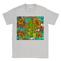 Moon Dust cactus and sunflowers turquoise leopard cowhide Classic Tee - Artiststas