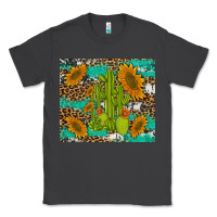 Smoke cactus and sunflowers turquoise leopard cowhide Classic Tee - Artiststas