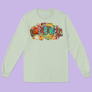 Basketball Vibes Long Sleeve Tee Designed By Cowhidedigitalart
