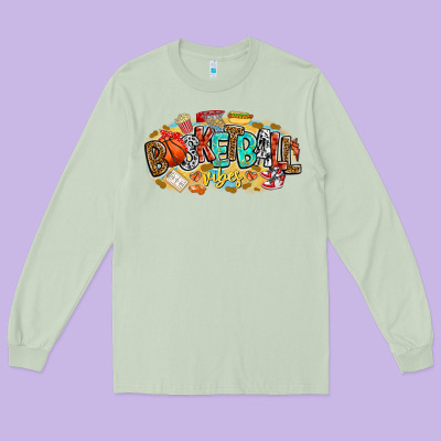 Basketball Vibes Long Sleeve Tee Designed By Cowhidedigitalart