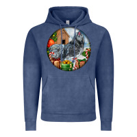 Vintage Denim ameraucana rooster christmas Vintage Hoodie - LillyAllenDesigns