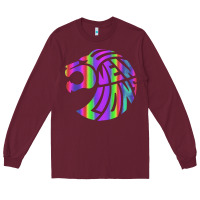 Burgundy reflective 7 lions Long Sleeve Tee - artisFamous