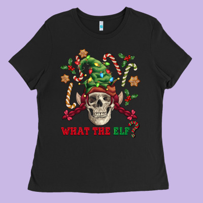 What The Elf Skull Ladies Tee Designed By Fadigitalartstudio