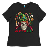 Black what the elf skull Ladies Tee - FaDigitalArtStudio