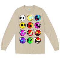Mushroom geometry dash difficulty  faces Long Sleeve Tee - artisFamous
