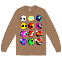 Toasted Coconut geometry dash difficulty  faces Long Sleeve Tee - artisFamous