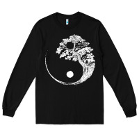 Black yin yang bonsai tree Long Sleeve Tee - artisFamous