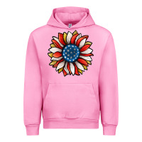 Fuchsia Pink Patriotic Sunflower Urban Hoodie - Jasminsmagicworld