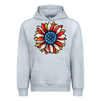 Heather Grey Patriotic Sunflower Urban Hoodie - Jasminsmagicworld