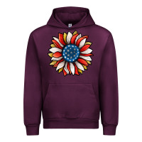 Mauve Wine Patriotic Sunflower Urban Hoodie - Jasminsmagicworld
