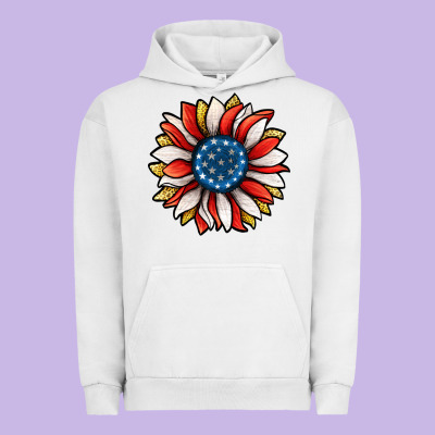 Patriotic Sunflower Urban Hoodie Designed By Jasminsmagicworld