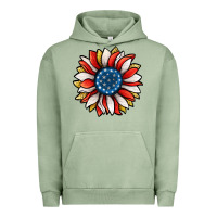 Pigment Oil Green Patriotic Sunflower Urban Hoodie - Jasminsmagicworld