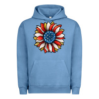 Pigment Pebble Blue Patriotic Sunflower Urban Hoodie - Jasminsmagicworld