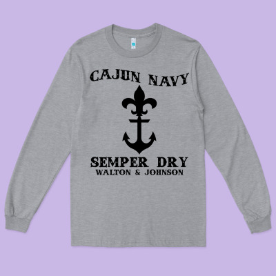 Cajun Navy Long Sleeve Tee Designed By Artisfamous