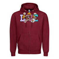 Burgundy dog paw love Zipper Hoodie - RanaPortraitStore
