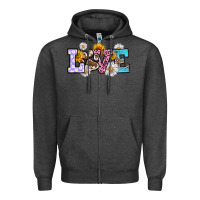 Charcoal Heather dog paw love Zipper Hoodie - RanaPortraitStore