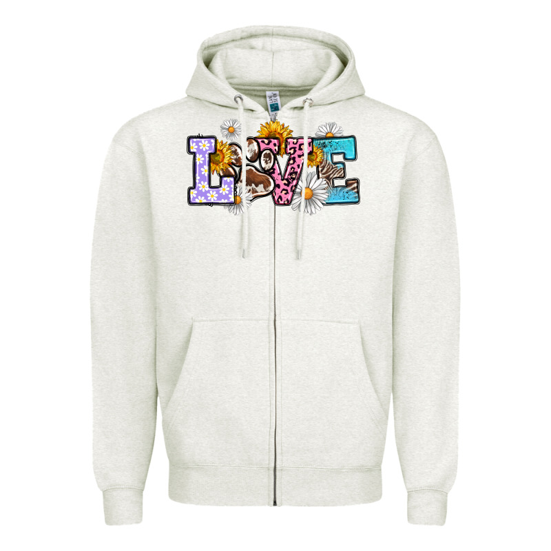 Dog Paw Love Zipper Hoodie by RanaPortraitStore | Teevron