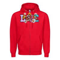 Red dog paw love Zipper Hoodie - RanaPortraitStore