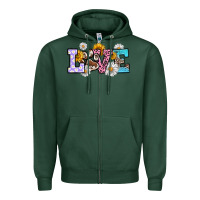 Sports Green dog paw love Zipper Hoodie - RanaPortraitStore