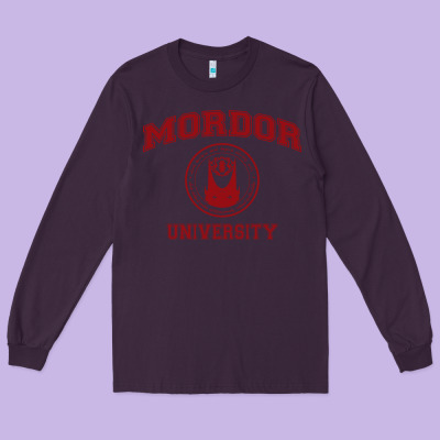 Mordor University Long Sleeve Tee Designed By Artisfamous