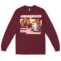 Burgundy wrong side of the river Long Sleeve Tee - artisFamous