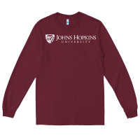 Burgundy johns hopkins Long Sleeve Tee - artisFamous