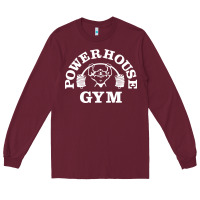 Burgundy power house gym fitness Long Sleeve Tee - artisFamous