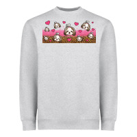 Heather Grey shih tzu dogs libbey glass Heavyweight Sweatshirt - Jasminsmagicworld