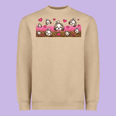Shih Tzu Dogs Libbey Glass Heavyweight Sweatshirt Designed By Jasminsmagicworld