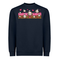 Navy shih tzu dogs libbey glass Heavyweight Sweatshirt - Jasminsmagicworld