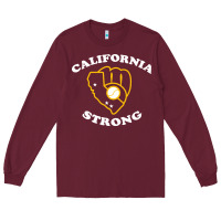 Burgundy california strong Long Sleeve Tee - artisFamous
