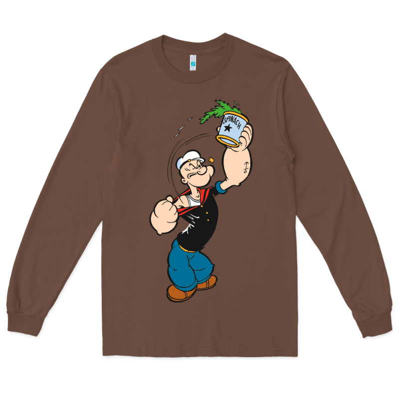Popeye Spinach Retro Mens Funny Long Sleeve Tee by artisFamous | Teevron