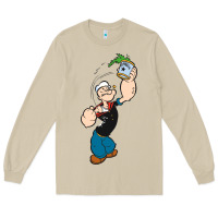 Mushroom Popeye Spinach Retro Mens Funny Long Sleeve Tee - artisFamous