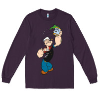 Plum Popeye Spinach Retro Mens Funny Long Sleeve Tee - artisFamous