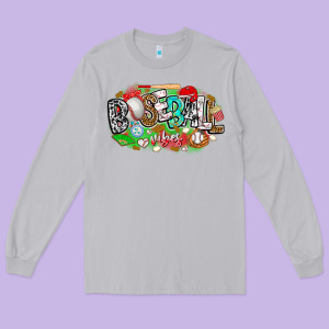 Baseball Vibes Long Sleeve Tee Designed By Cowhidedigitalart