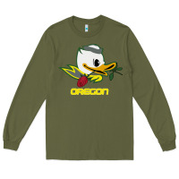 Army Green throwback oregon Long Sleeve Tee - artisFamous