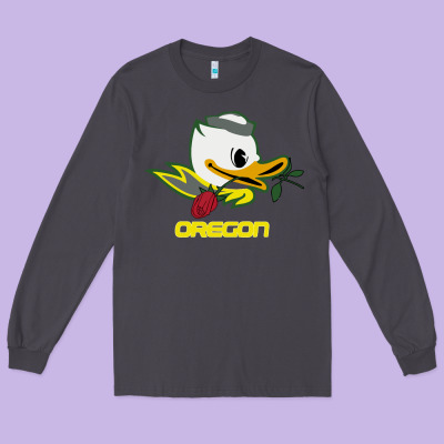 Throwback Oregon Long Sleeve Tee Designed By Artisfamous