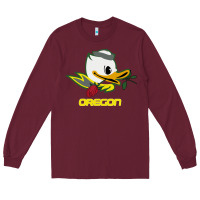 Burgundy throwback oregon Long Sleeve Tee - artisFamous