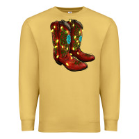 Antique Gold Western Christmas Boots Premium Sweatshirt - RanaPortraitStore