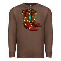 Chestnut Western Christmas Boots Premium Sweatshirt - RanaPortraitStore