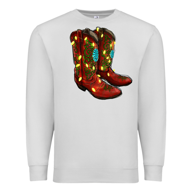 Western Christmas Boots Premium Sweatshirt by RanaPortraitStore | Teevron
