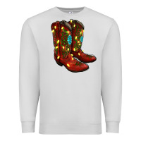 Dove Grey Western Christmas Boots Premium Sweatshirt - RanaPortraitStore