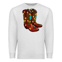 Oatmeal Heather Western Christmas Boots Premium Sweatshirt - RanaPortraitStore